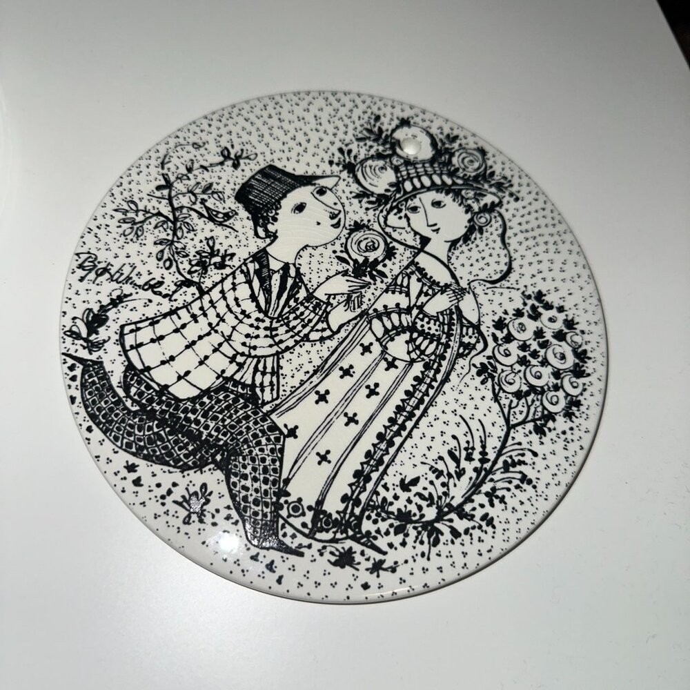 Vintage 1970s June Roser Months of Love by Bjorn Wiinblad Decorative Wall Plate